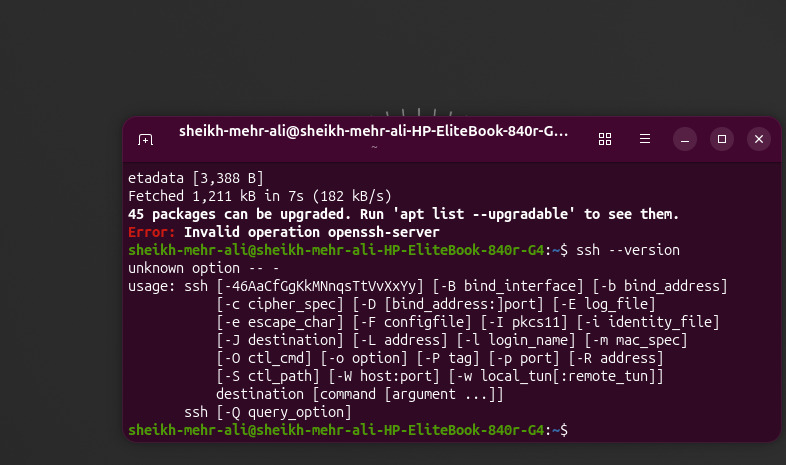 check the ssh version